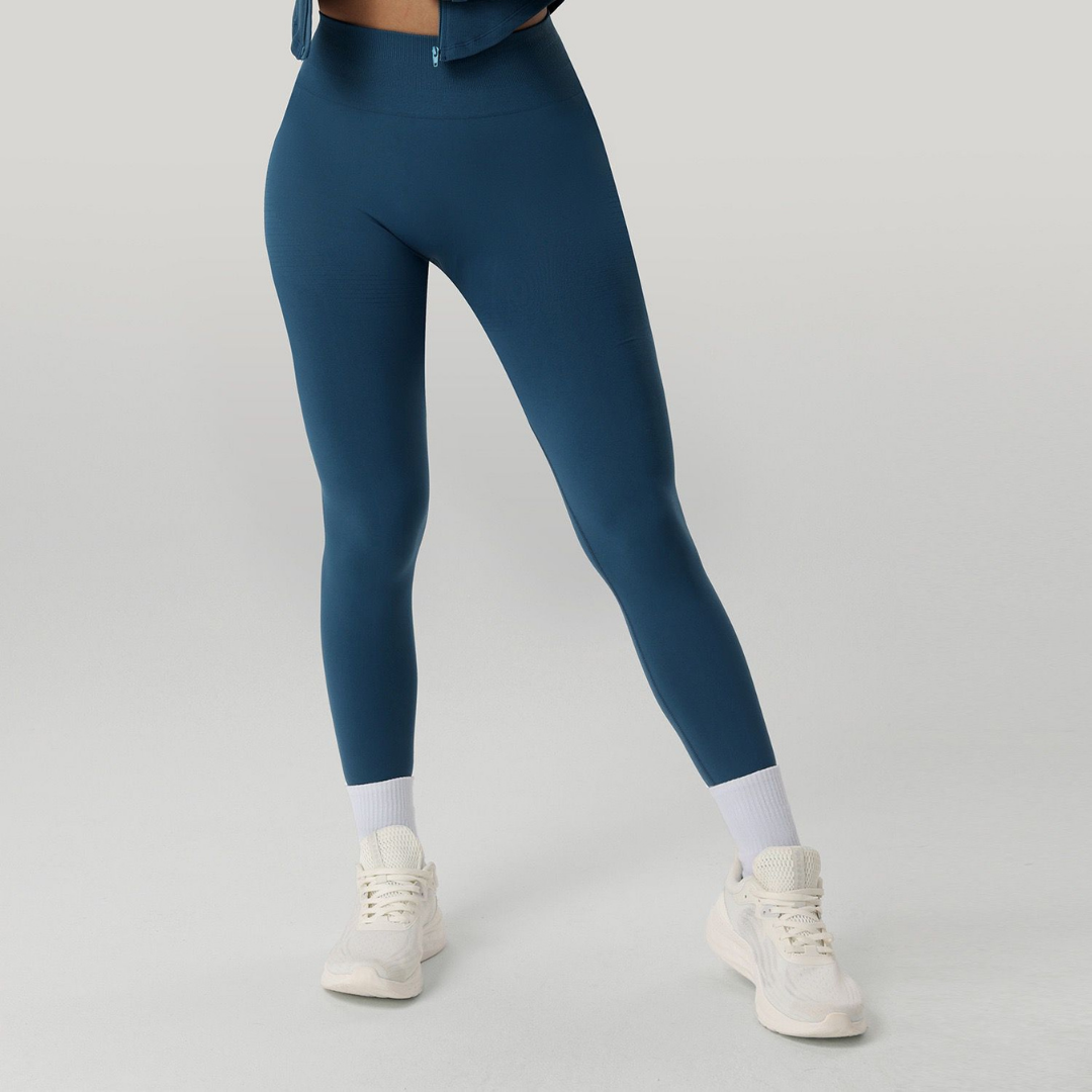Serene High-Waist Tummy Control Yoga Pants for Women - Ribbed Elastic Fitness Leggings, Butt Lift & High Stretch Running Sports Pants
