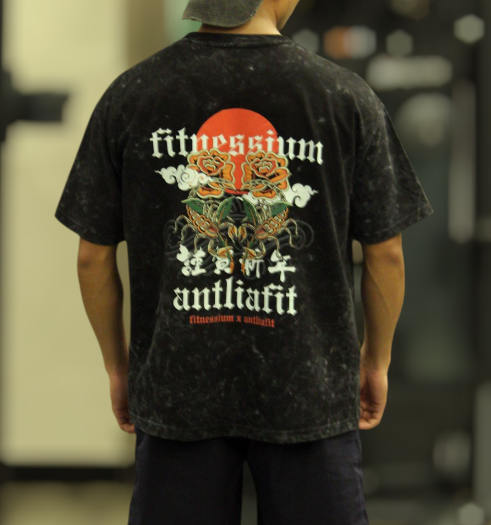 Washed Oversized Unisex Tshirt- ANTLIAFIT X FITNESSIUM- Outdoor Wear for Fitness, Fashion and Gym