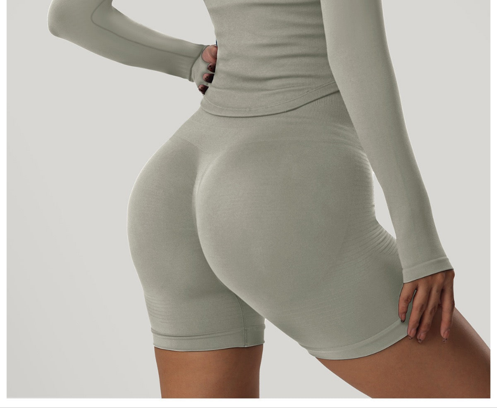 Serene Seamless High-Waist Yoga Shorts for Women - Peach Butt Lift & Tummy Control, High-Stretch Fitness Running Shorts