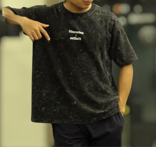 Washed Oversized Unisex Tshirt- ANTLIAFIT X FITNESSIUM- Outdoor Wear for Fitness, Fashion and Gym