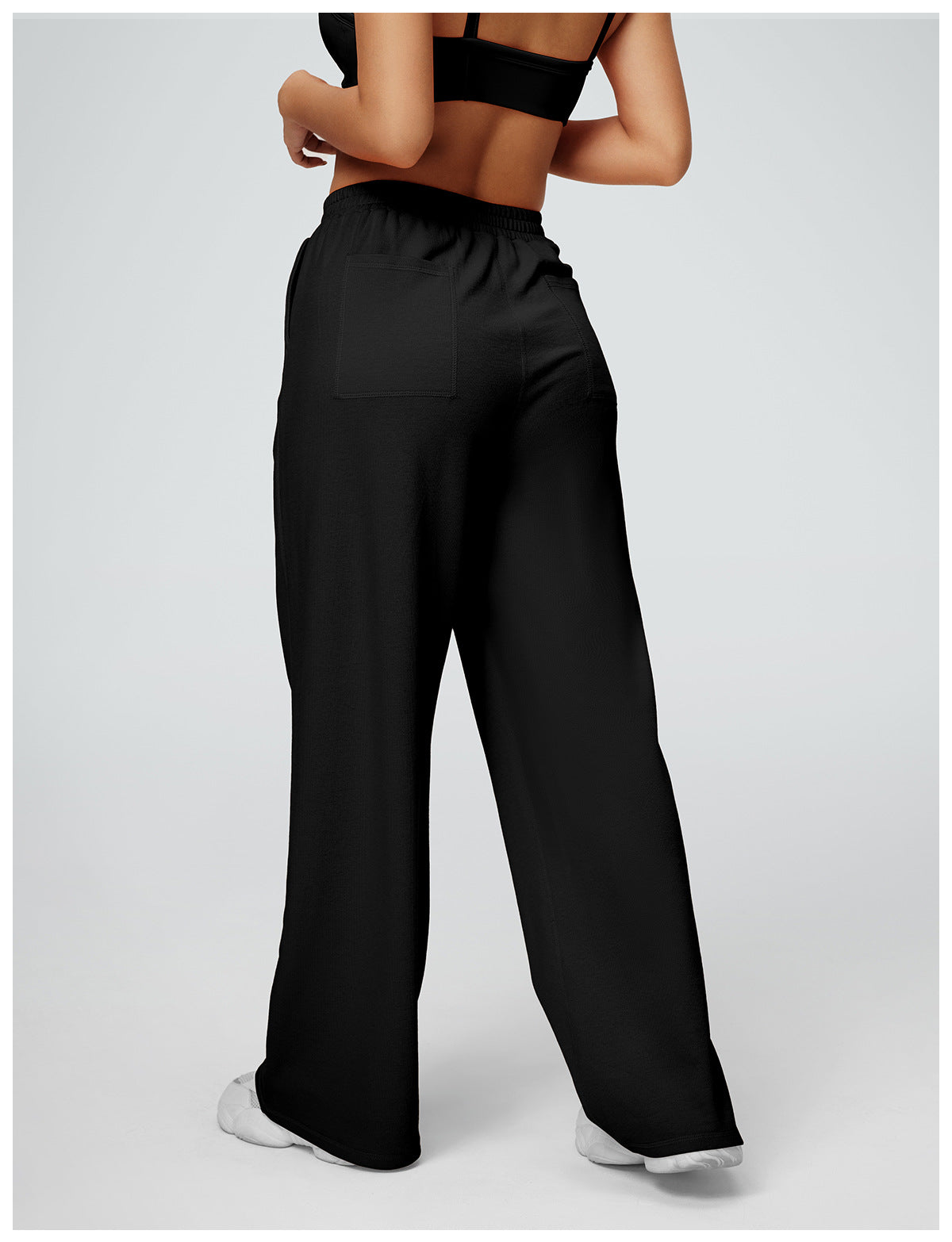 2-Piece Set: Cropped Crew Neck Sweatshirt + High-Waisted Wide-Leg Jogger Pants – Casual Fitness Outfit for Women